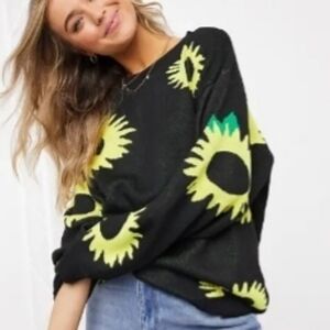 Daisy Street Oversized Sunflower Sweater